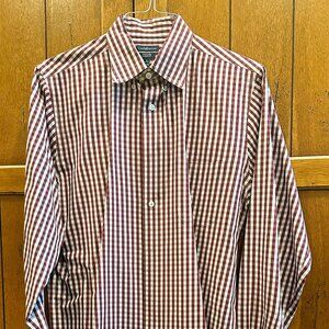 Croft & Barrow Men's long-sleeve button down red check (size 16 | 34/35)